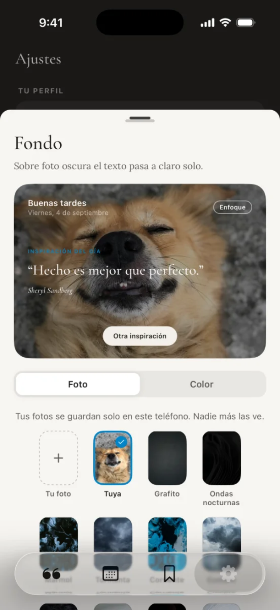 Ajustes de fondo